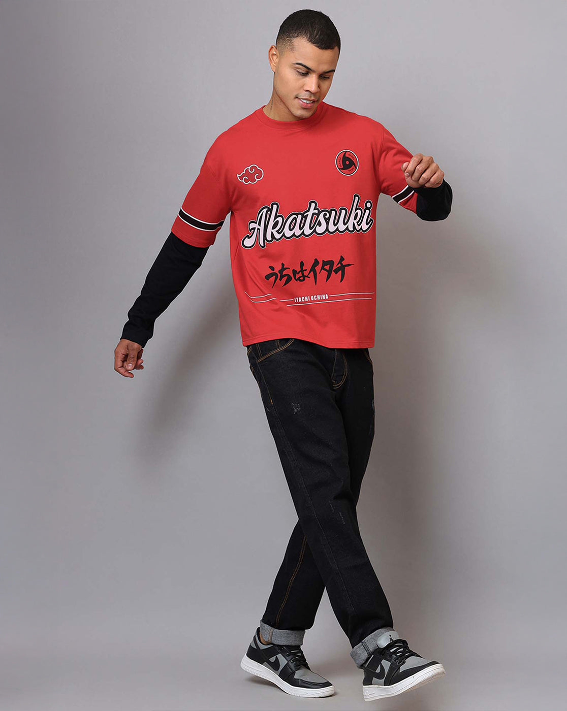 Naruto Printed Oversized Tshirt For Men