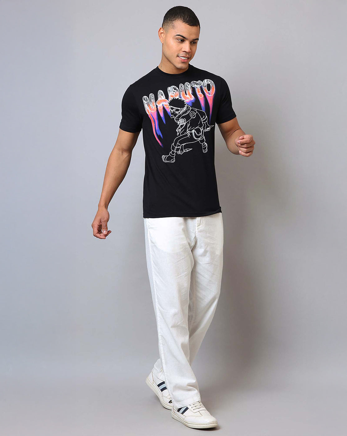 Naruto Printed Regular Fit Tshirt For Men