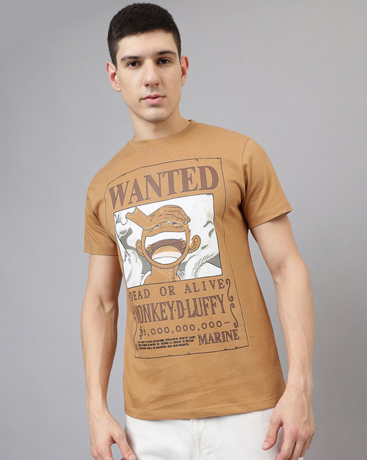 One Piece Luffy Wanted Regular Fit Tshirt Men
