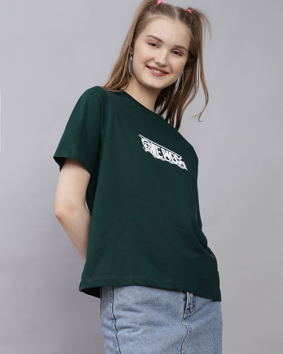 One Piece Printed Regular Fit Tshirt For Women