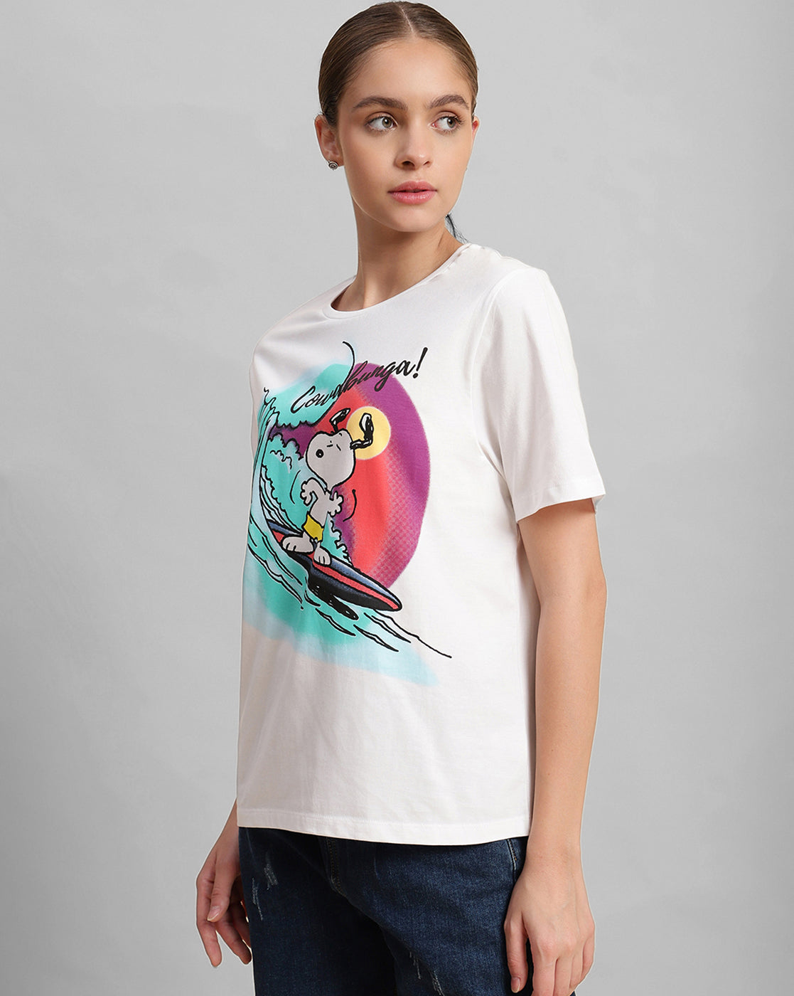 Snoopy Cowabunga Relaxed Fit Tshirt Women