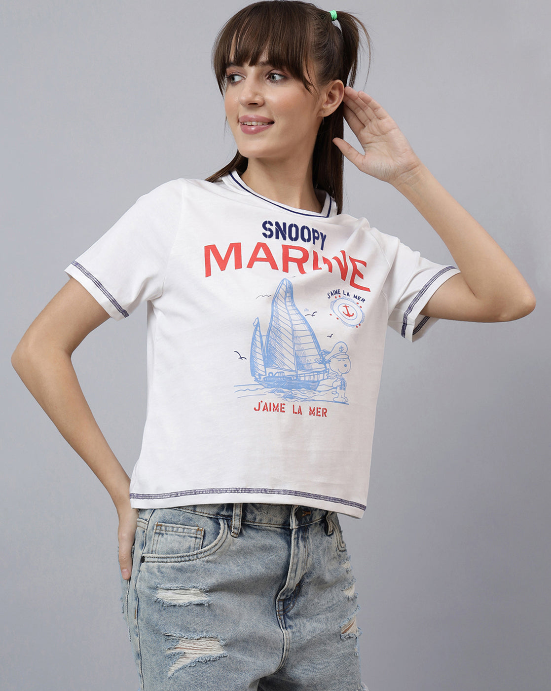 Peanuts Printed Regular Fit Tshirt For Women