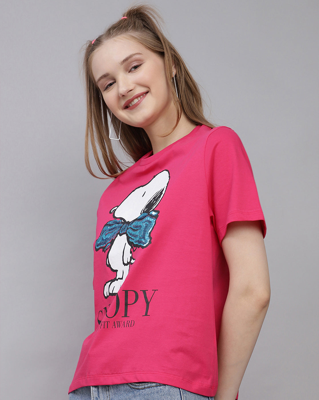 Peanuts Printed Regular Fit Tshirt For Women
