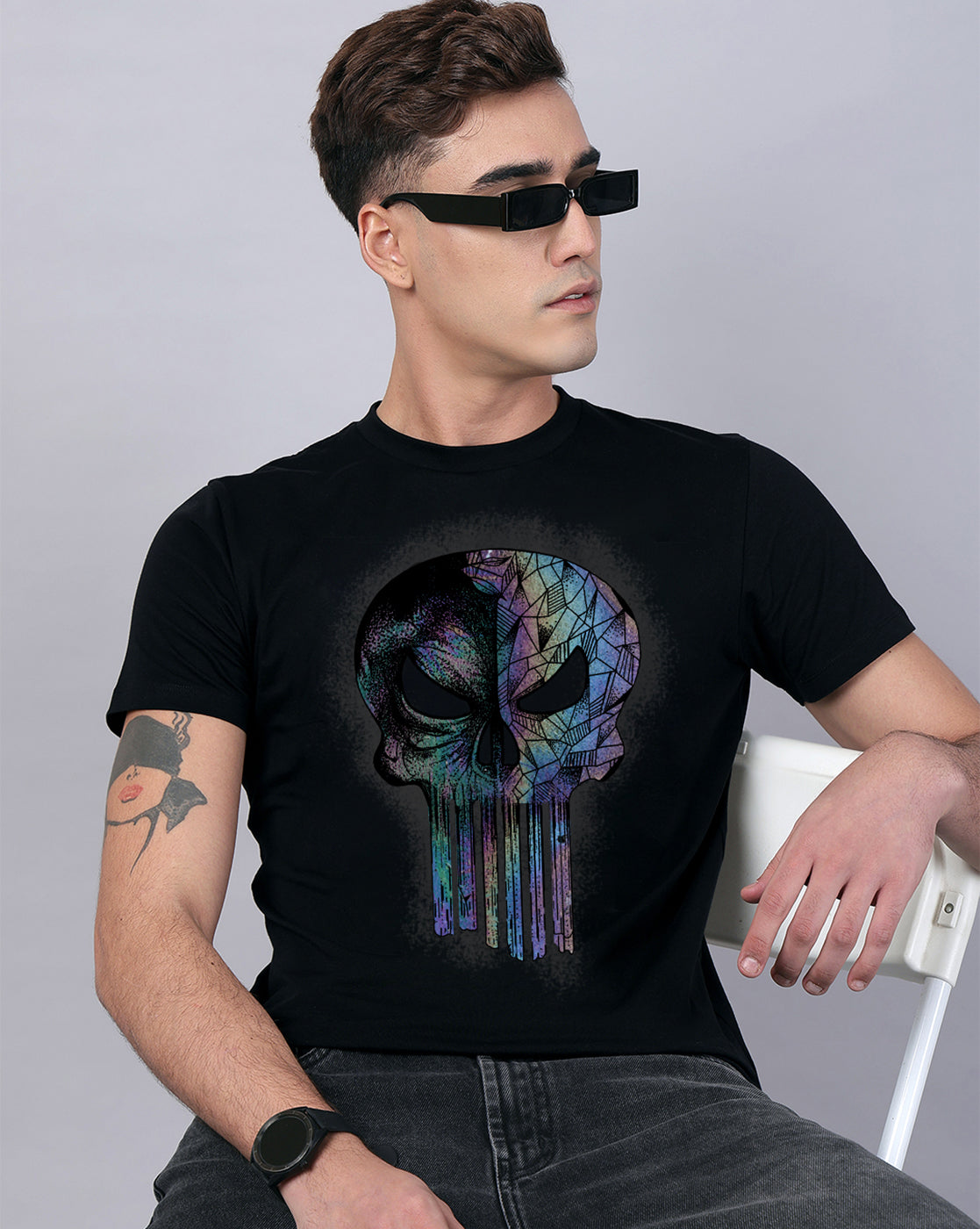 Punisher Printed Regular Fit Tshirt For Men