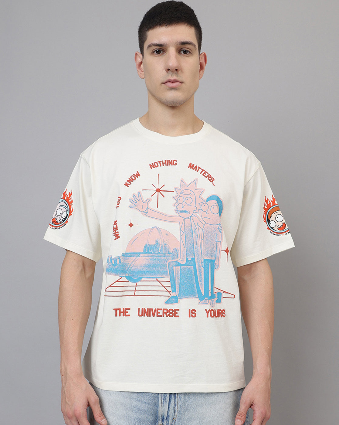 Rick Morty Off White Oversized Tshirt Men – Free Authority