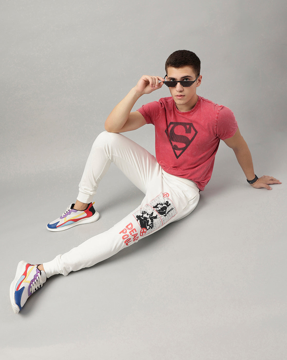 Superman Embroidered Regular Fit Tshirt For Men