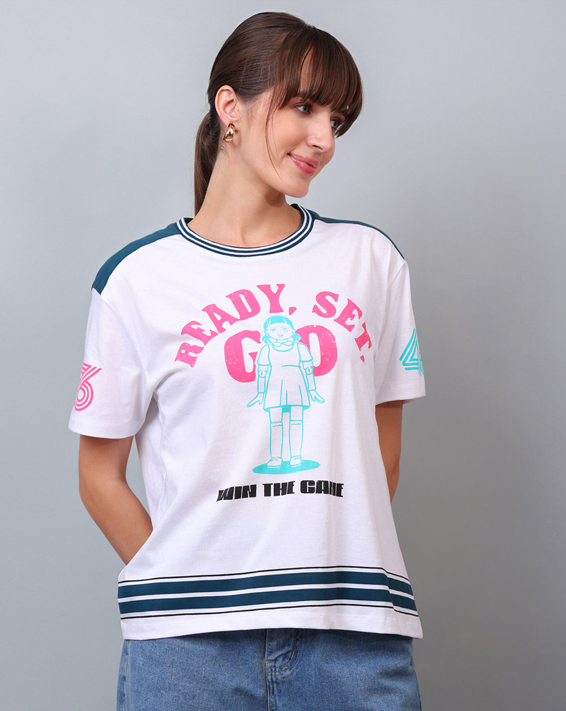 Squid Game Printed Oversized Tshirt For Women