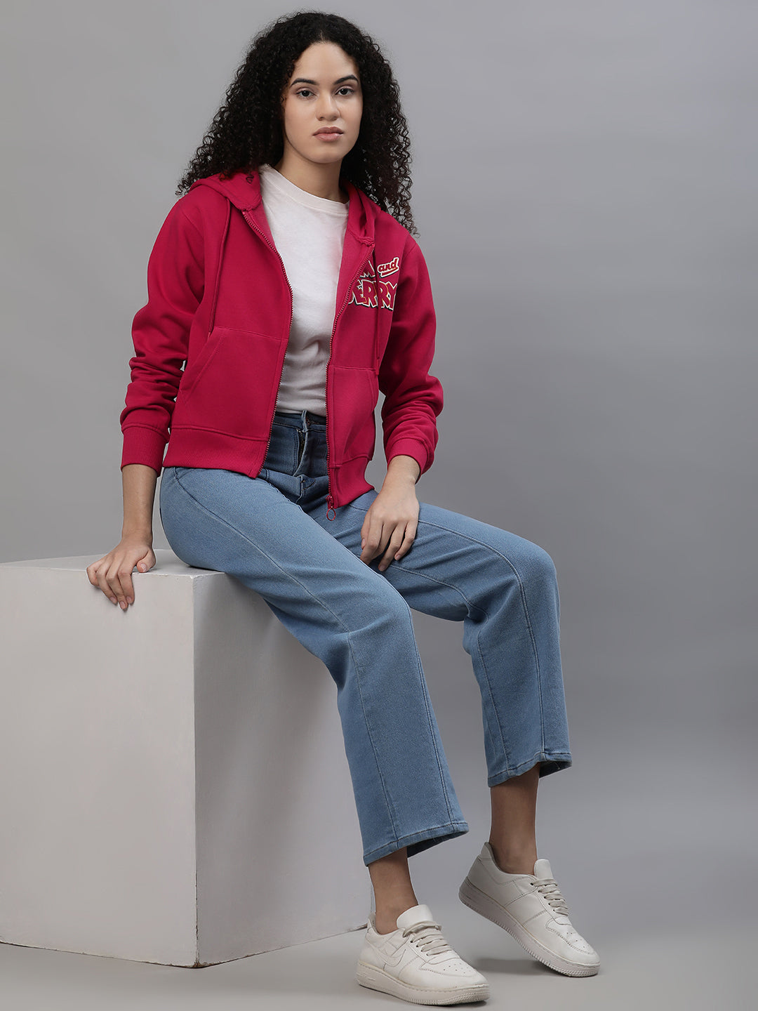 Tom & Jerry Red Hoodie Jacket Women