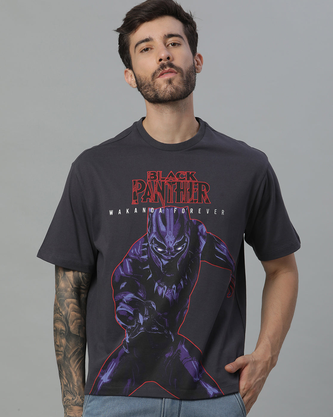 Black Panther Oversized Tshirt For Men - Main Image