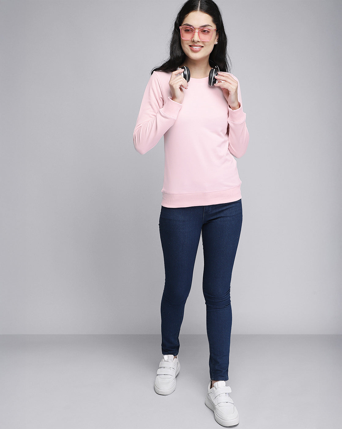 Women Pink Regular Fit Sweatshirt