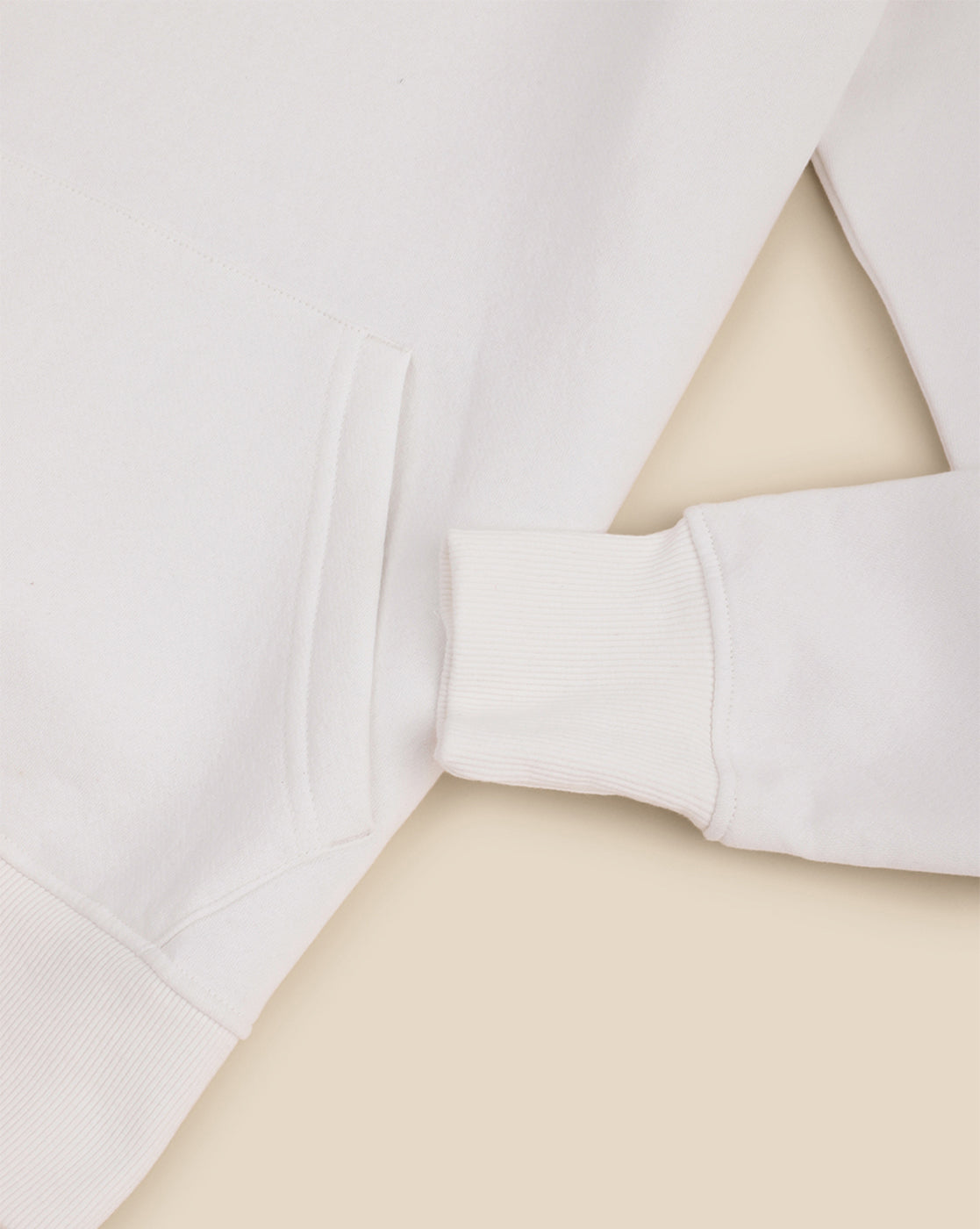 Men Off White Regular Fit Hoodie