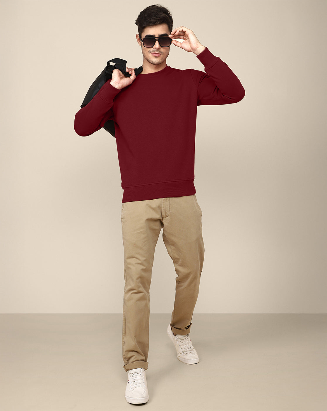 Men Red Regular Fit Sweatshirt