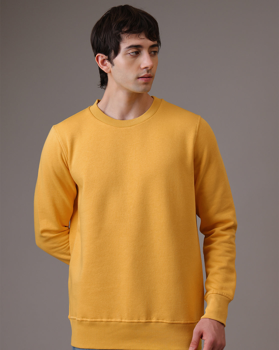 Men Yellow Regular Fit Sweatshirt