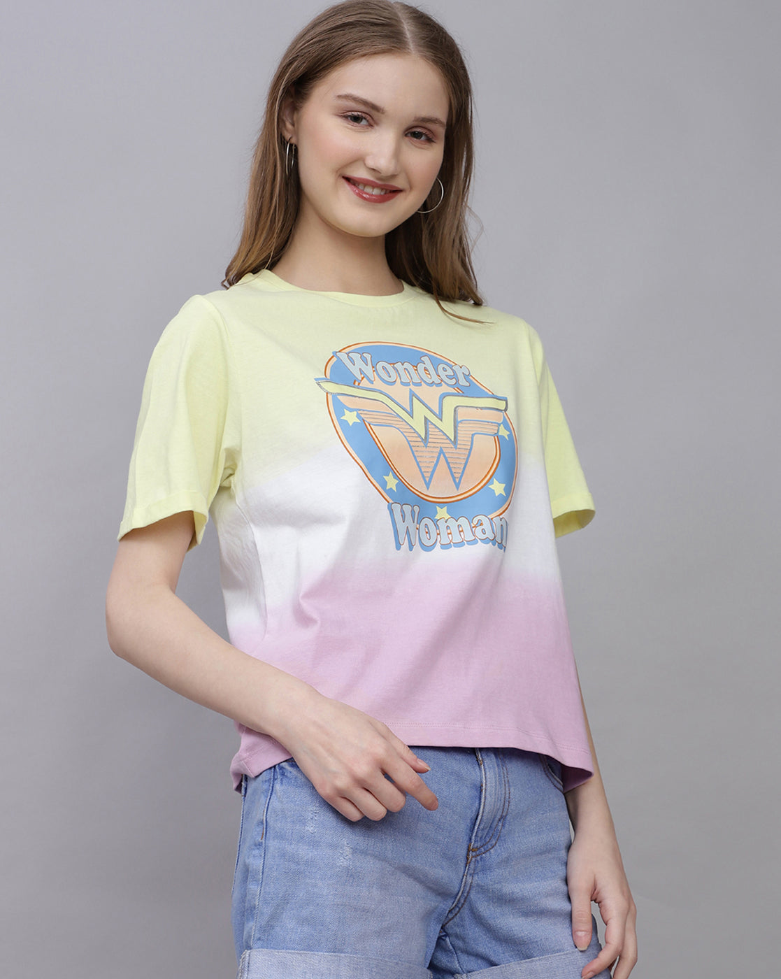 Wonder Woman Printed Regular Fit Tshirt For Women
