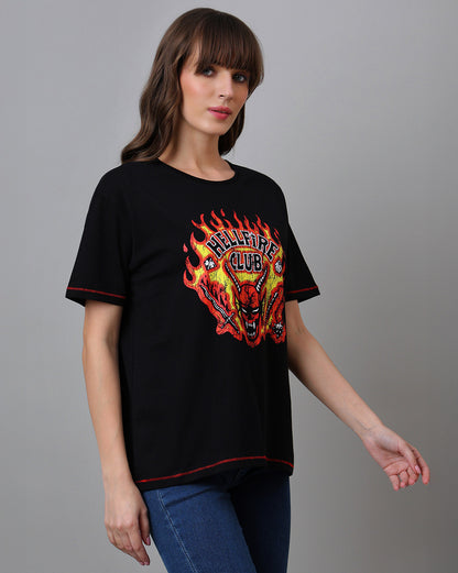 Stranger Things Hellfire Club Oversized Tshirt