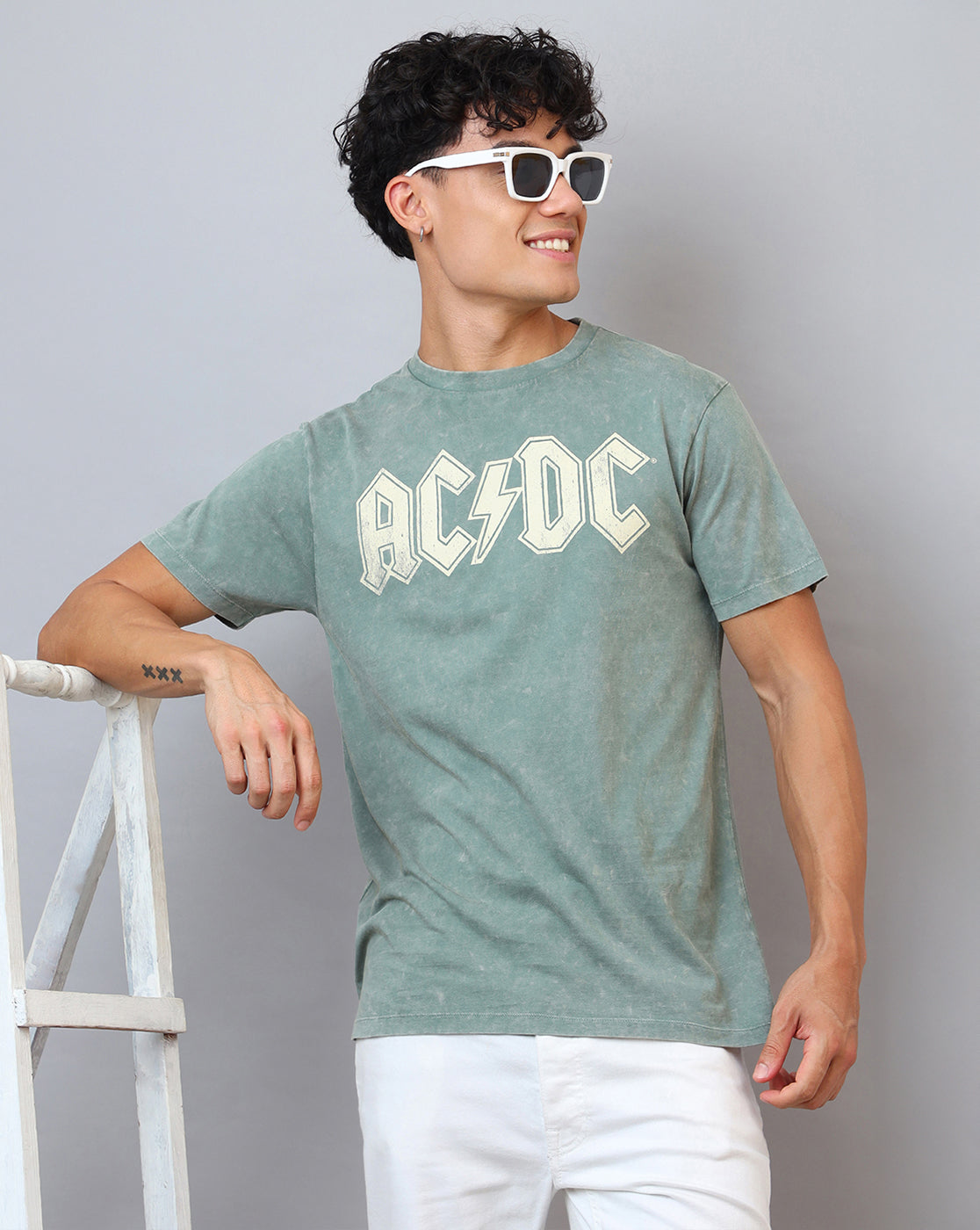 ACDC Printed Regular Fit Tshirt For Men
