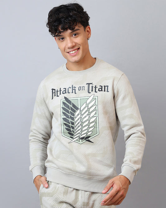 Attack On Titan Printed Regular Fit Sweatshirt For Men