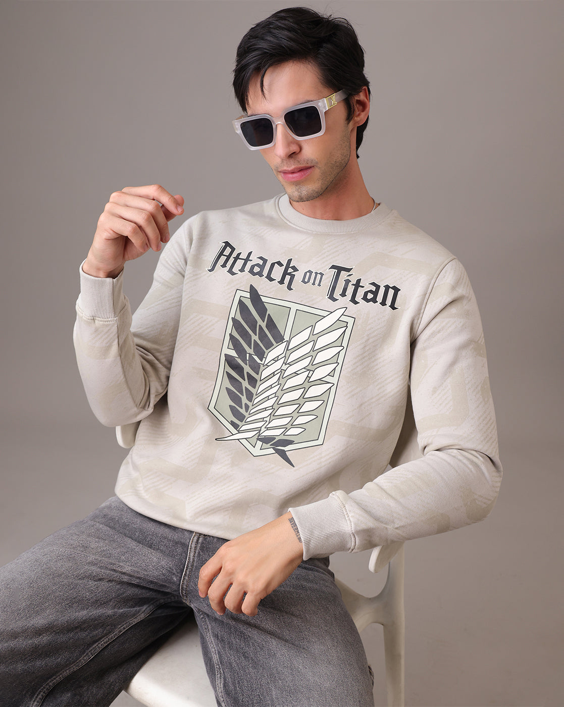 Attack On Titan Regular Fit Sweatshirt  Men