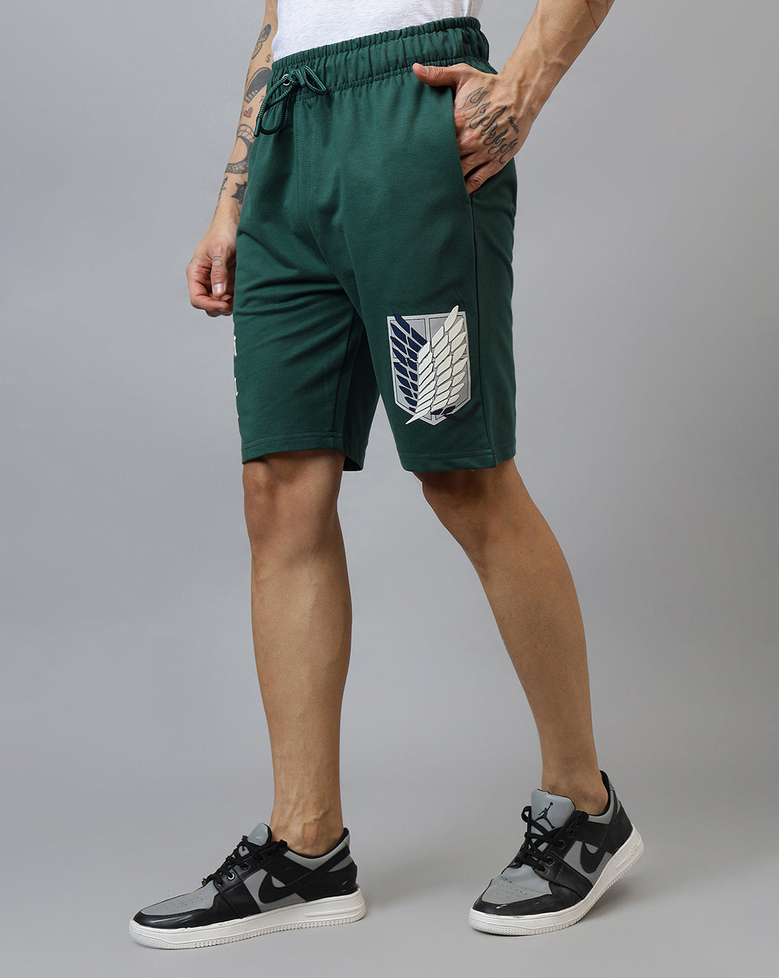 Attack On Titans Printed Regular Fit Shorts For Men