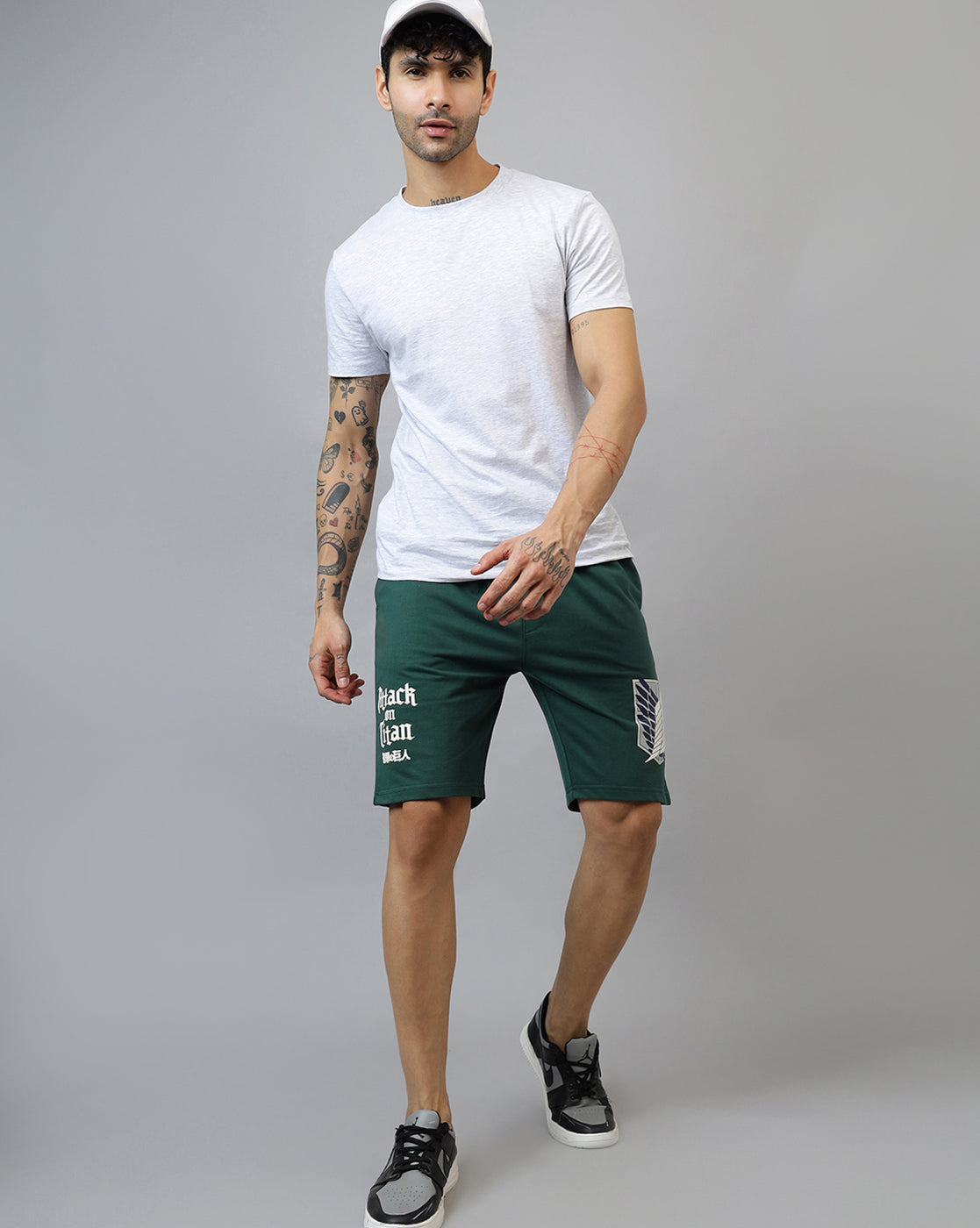 Attack On Titans Printed Regular Fit Shorts For Men