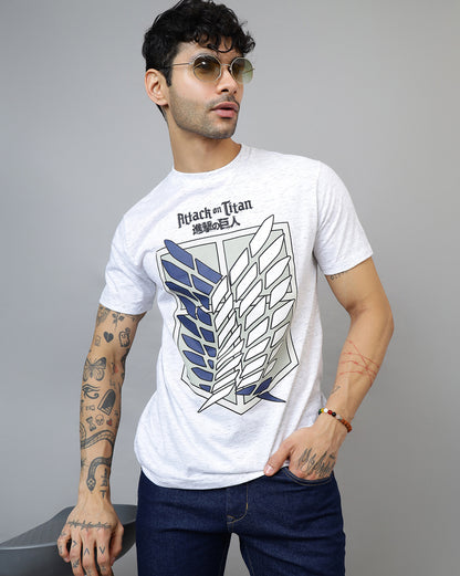 Attack On Titan Survey Corps Wings of Freedom Symbol Regular Fit Tshirt Men
