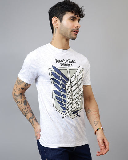 Attack On Titan Survey Corps Wings of Freedom Symbol Regular Fit Tshirt Men