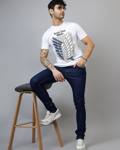 Attack On Titan Survey Corps Wings of Freedom Symbol Regular Fit Tshirt Men