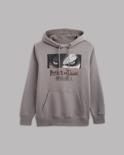 Attack On Titan Regular Fit Grey Hoodie Men