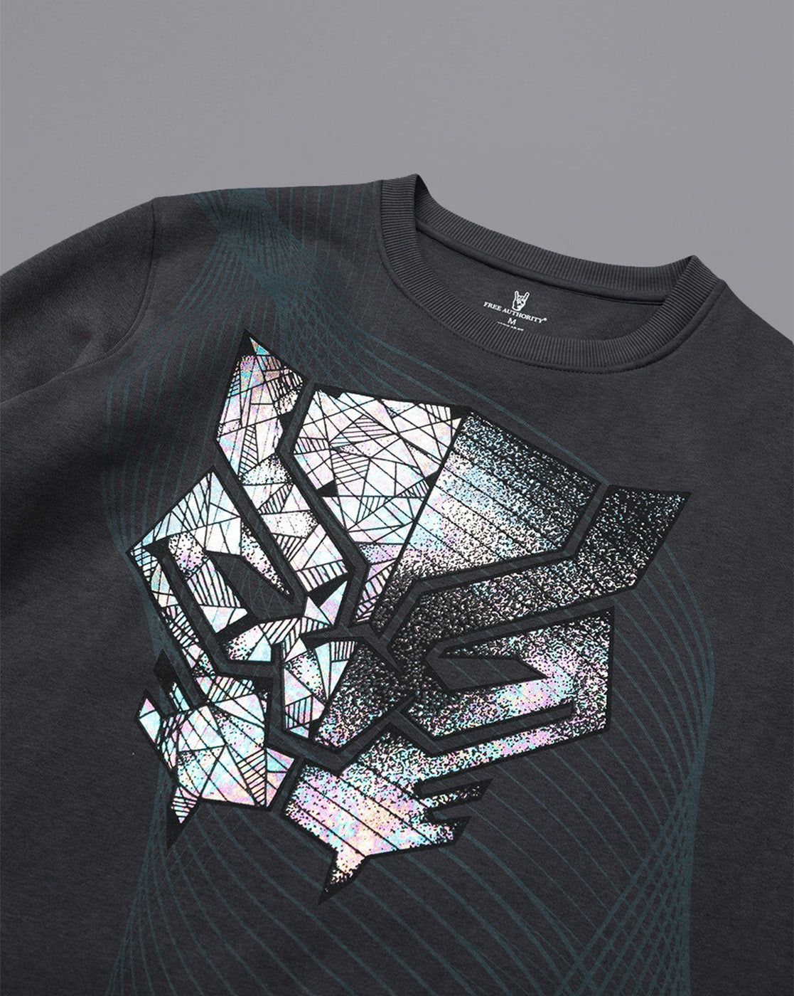 Black Panther Printed Regular Fit Sweatshirt For Men