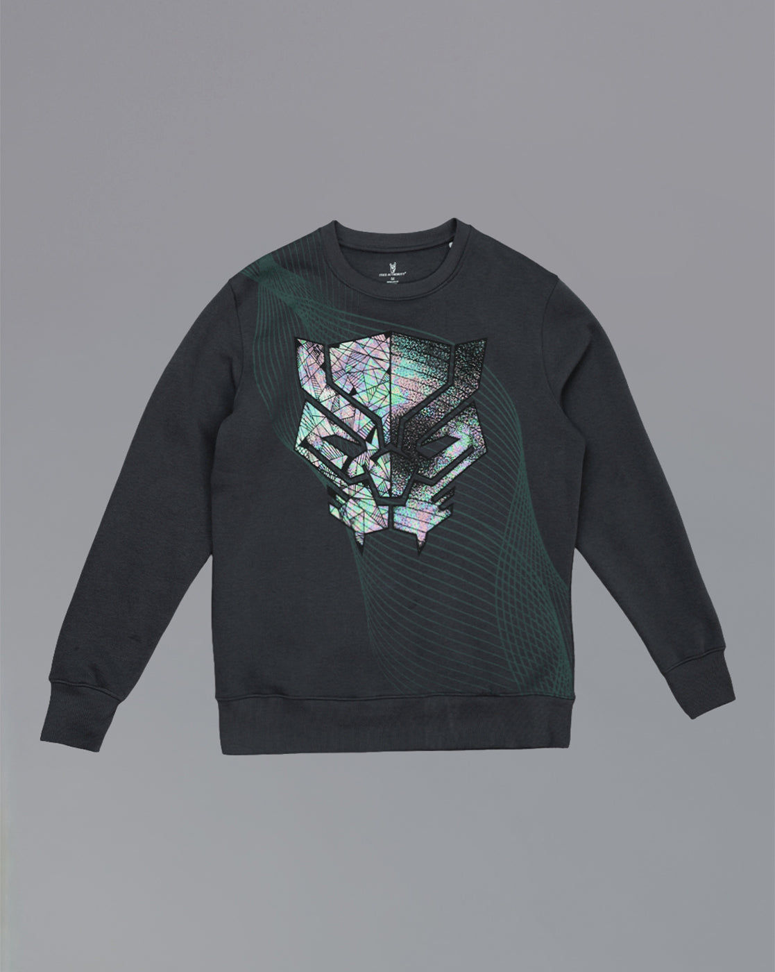 Black Panther Printed Regular Fit Sweatshirt For Men