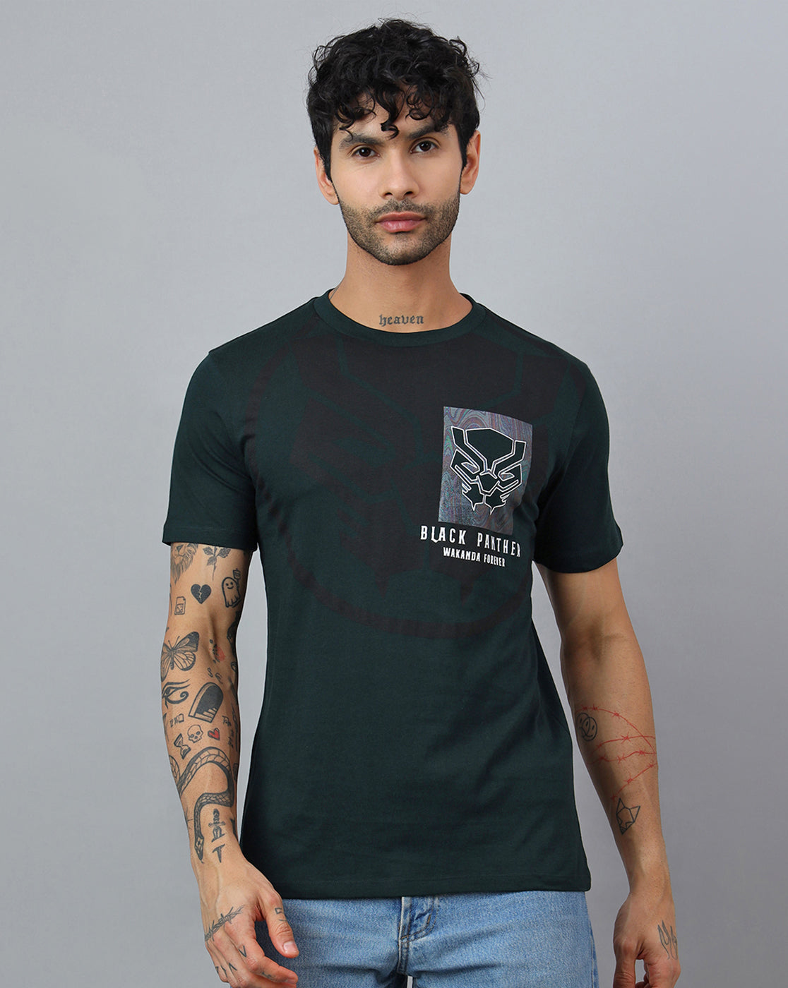 Black Panther Printed Regular Fit Tshirt For Men