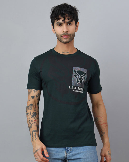 Black Panther Printed Regular Fit Tshirt For Men