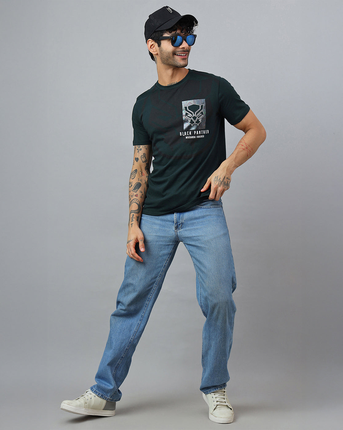 Black Panther Printed Regular Fit Tshirt For Men