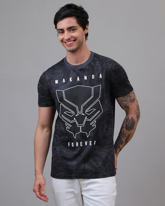 Black Panther Printed Regular Fit Tshirt For Men
