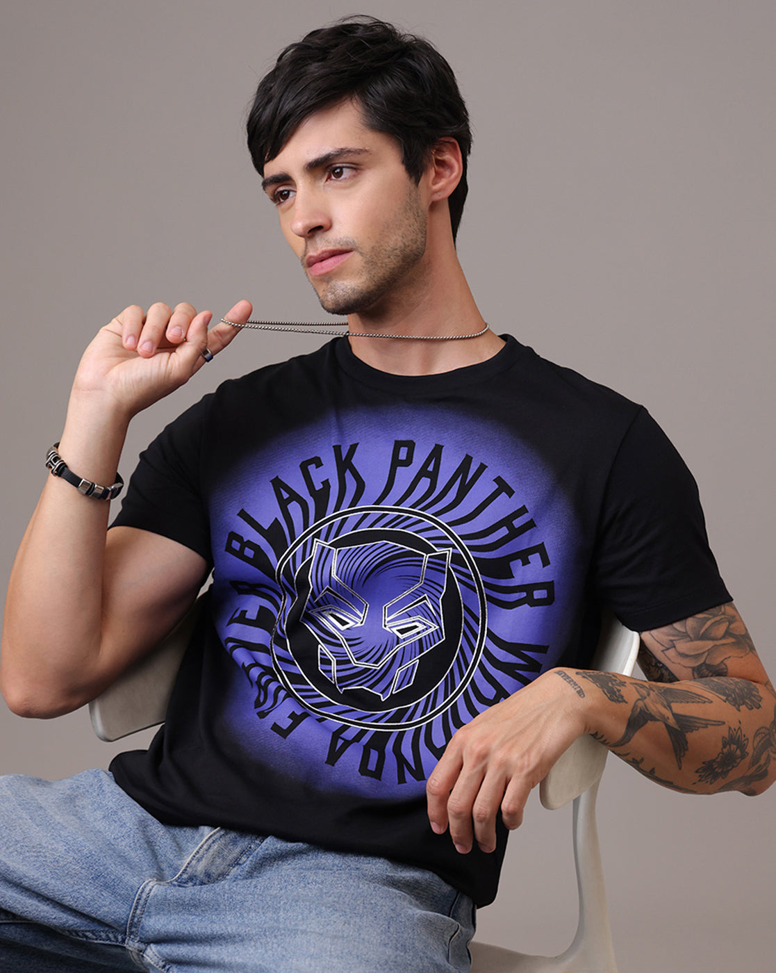 Black Panther Regular Fit Tshirt Men