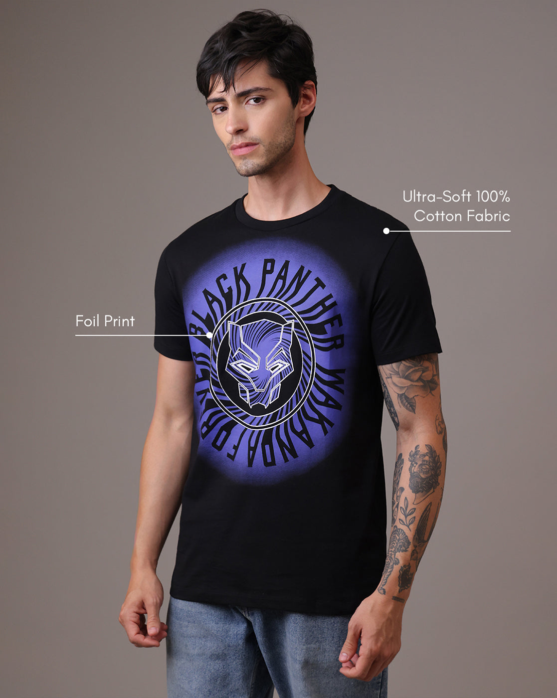 Black Panther Regular Fit Tshirt Men
