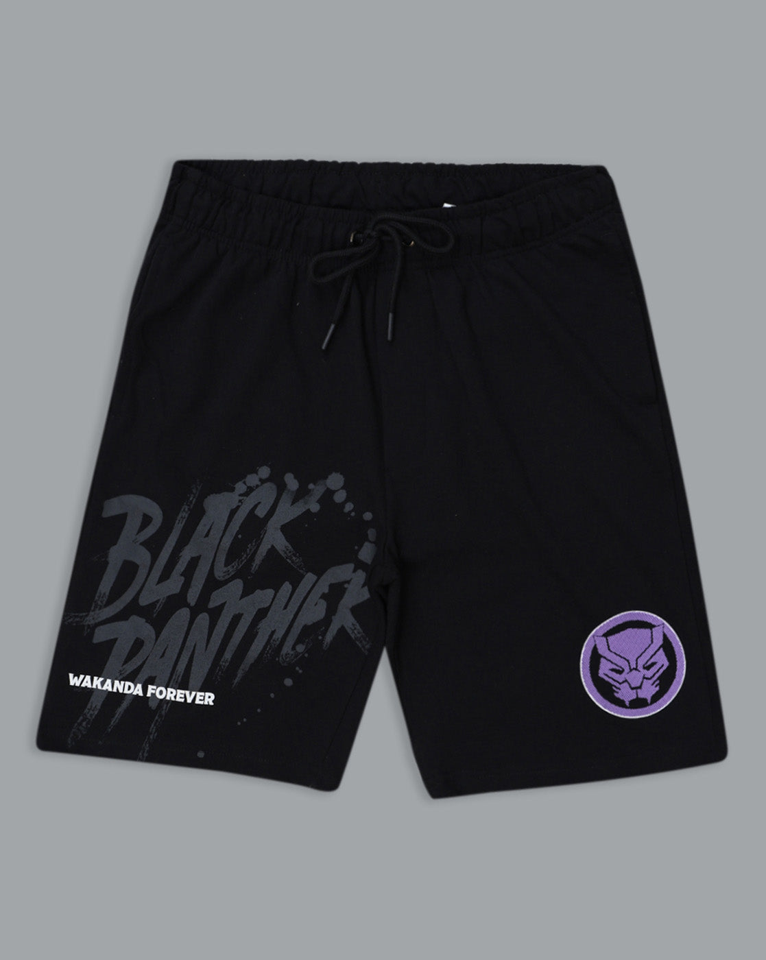 Black Panther Printed Regular Fit Shorts For Men