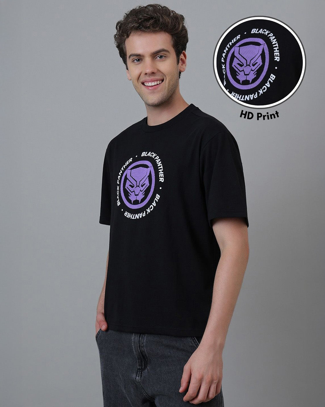 Black Panther Printed Oversized Tshirt For Men
