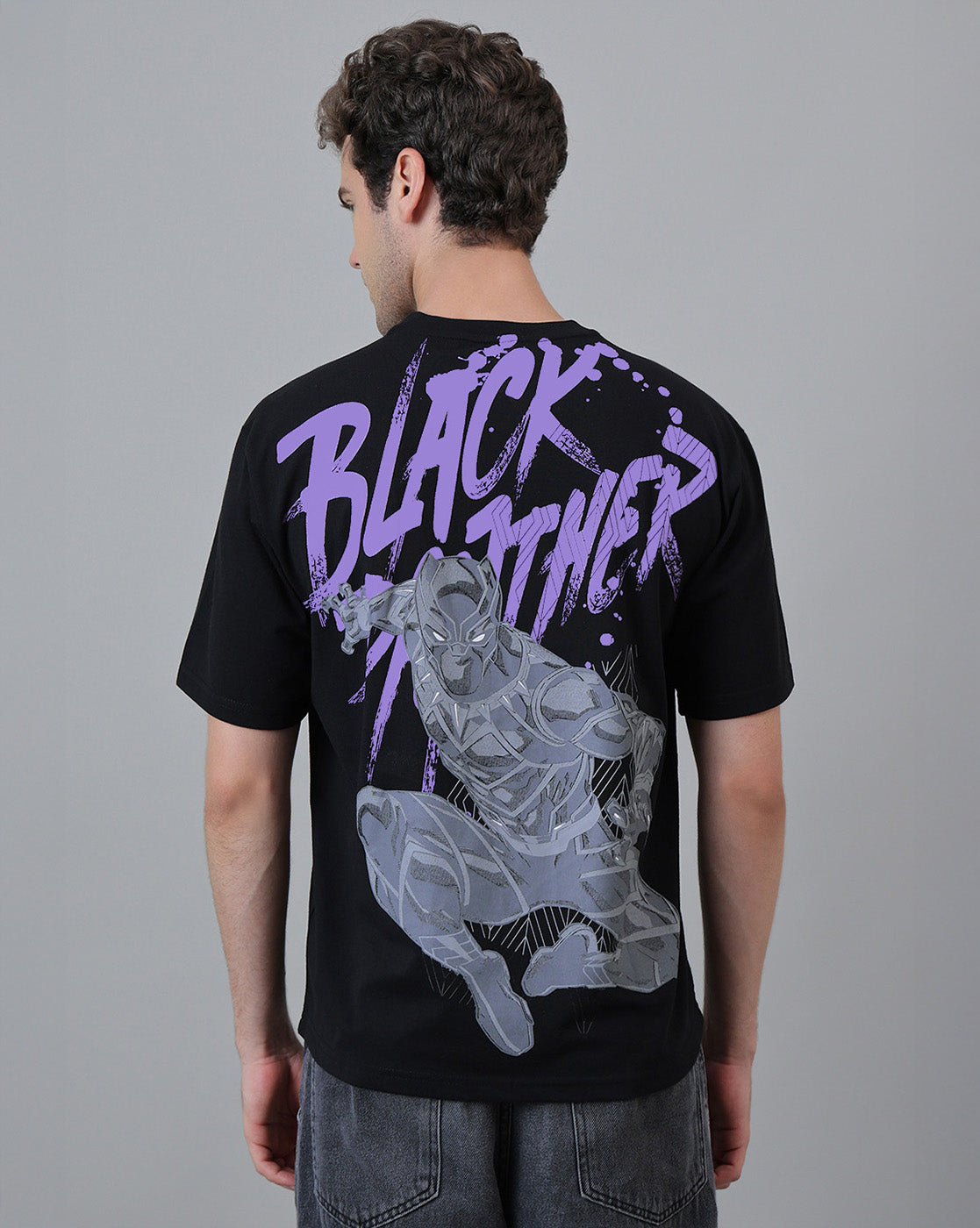 Black Panther Printed Oversized Tshirt For Men