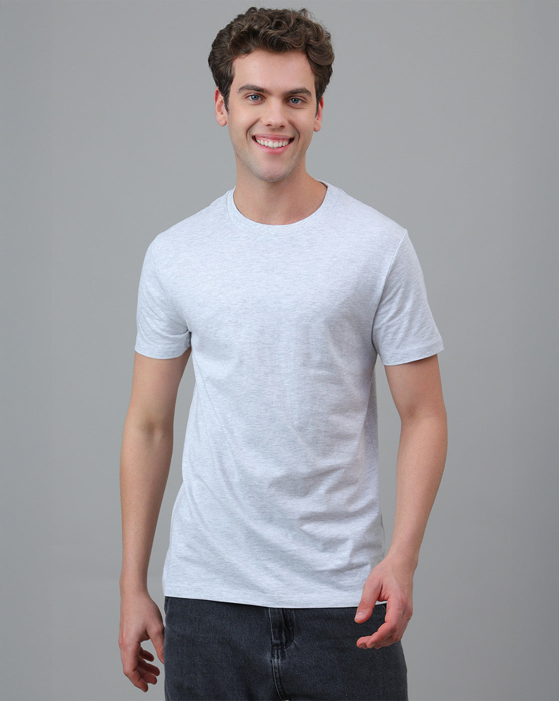 Men Grey Regular Fit Tshirt