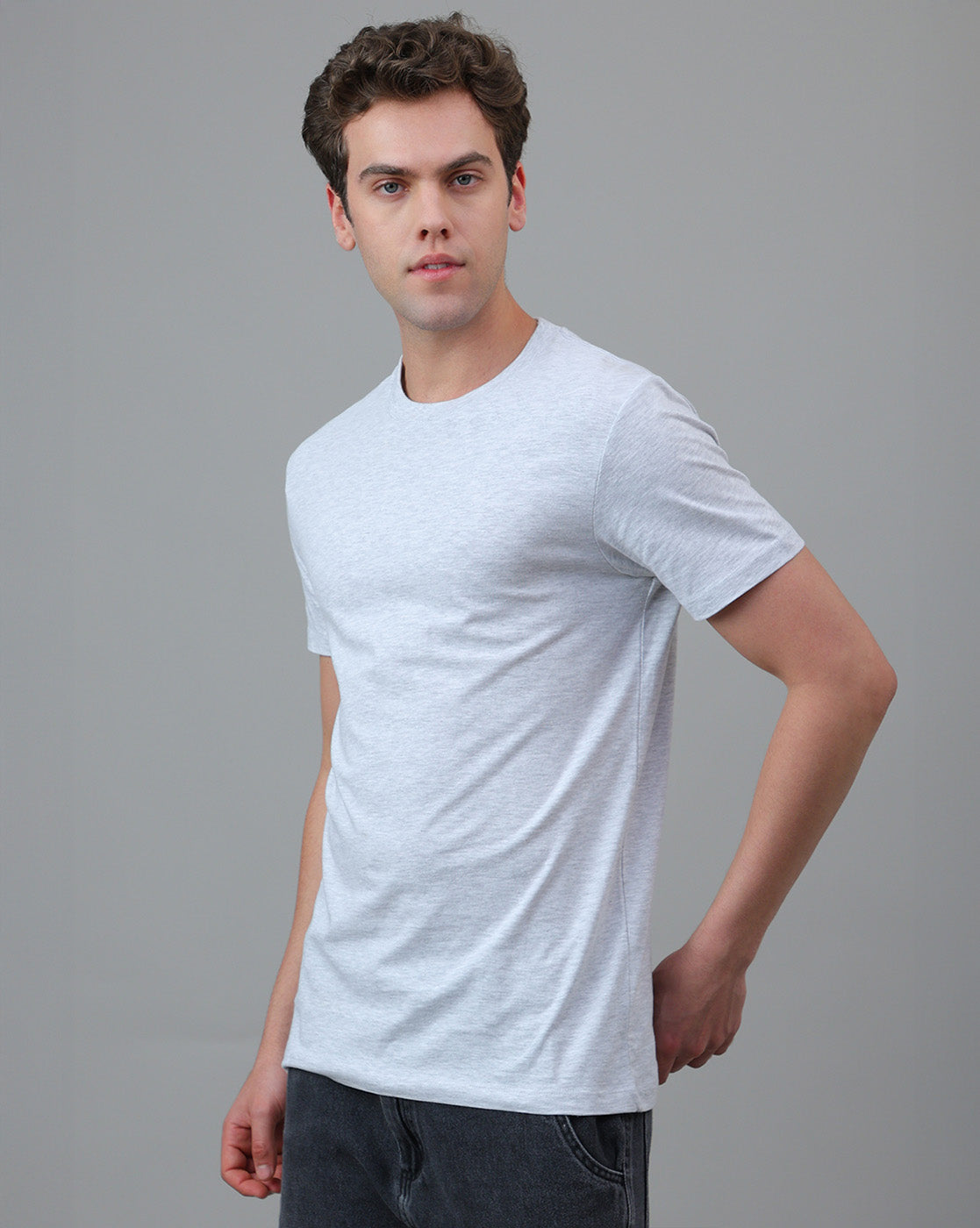 Men Grey Regular Fit Tshirt