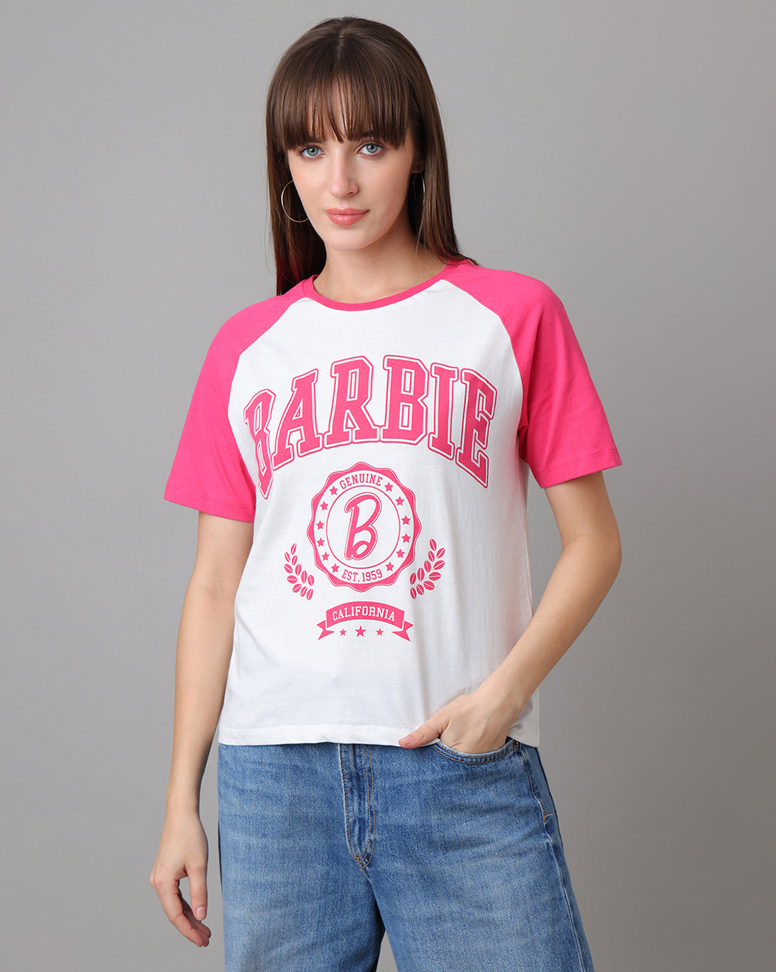 Barbie Printed Regular Fit Tshirt For Women