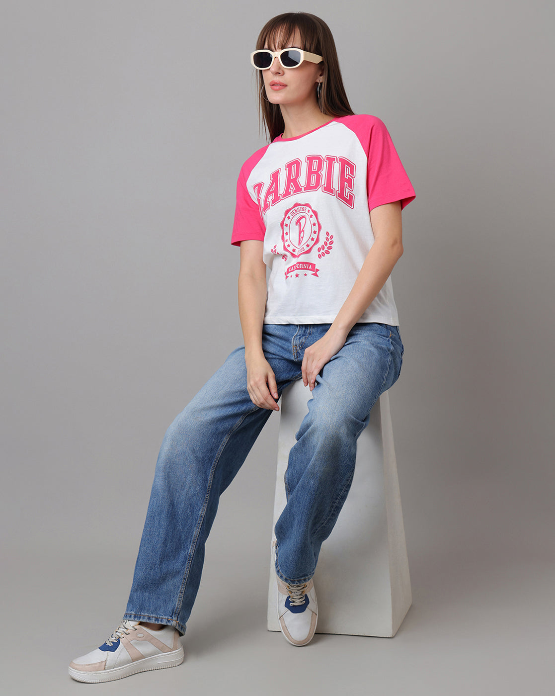 Barbie Printed Regular Fit Tshirt For Women
