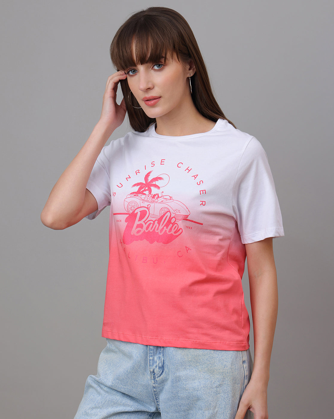 Barbie Printed Regular Fit Tshirt For Women