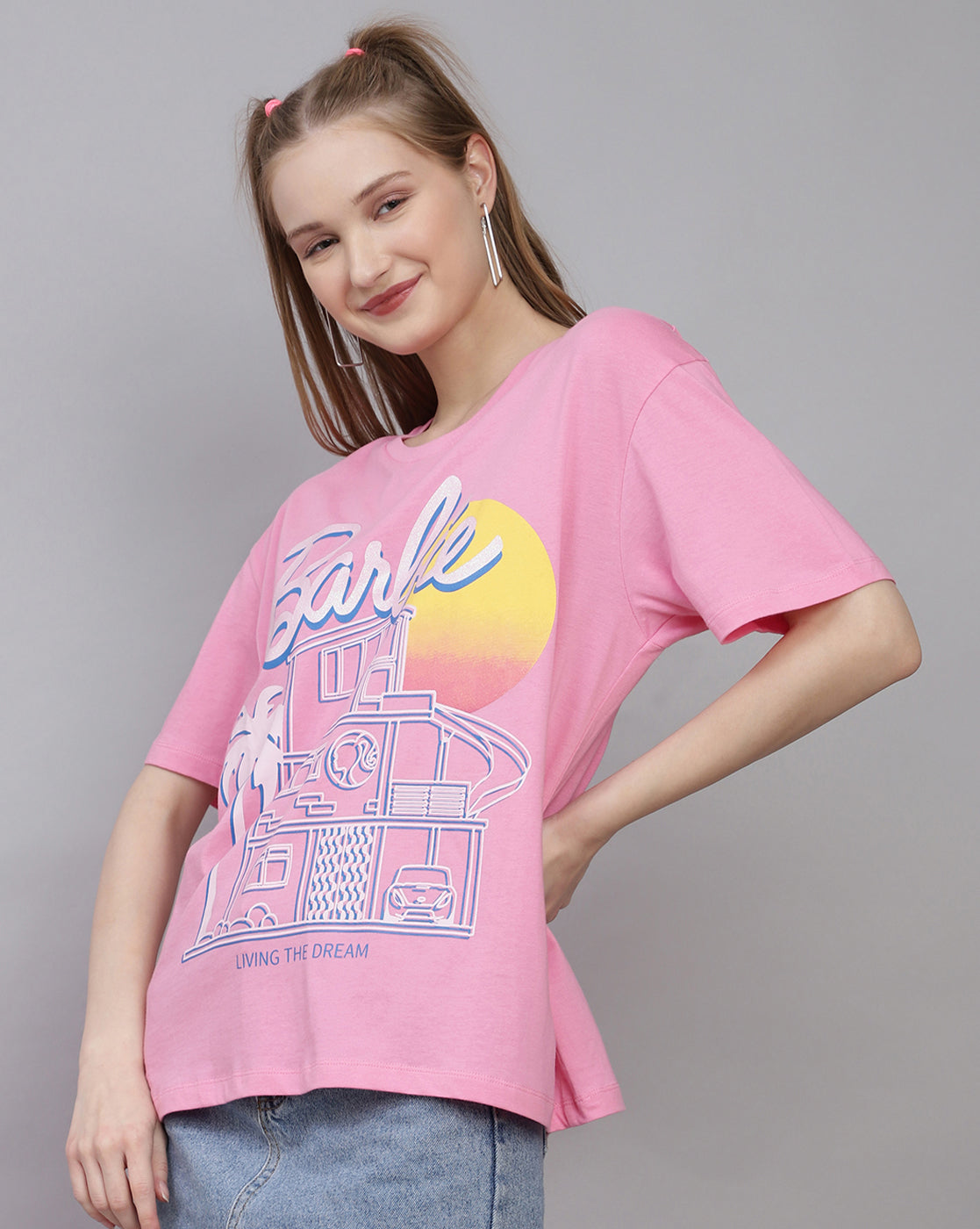 Barbie Printed Oversized Tshirt For Women