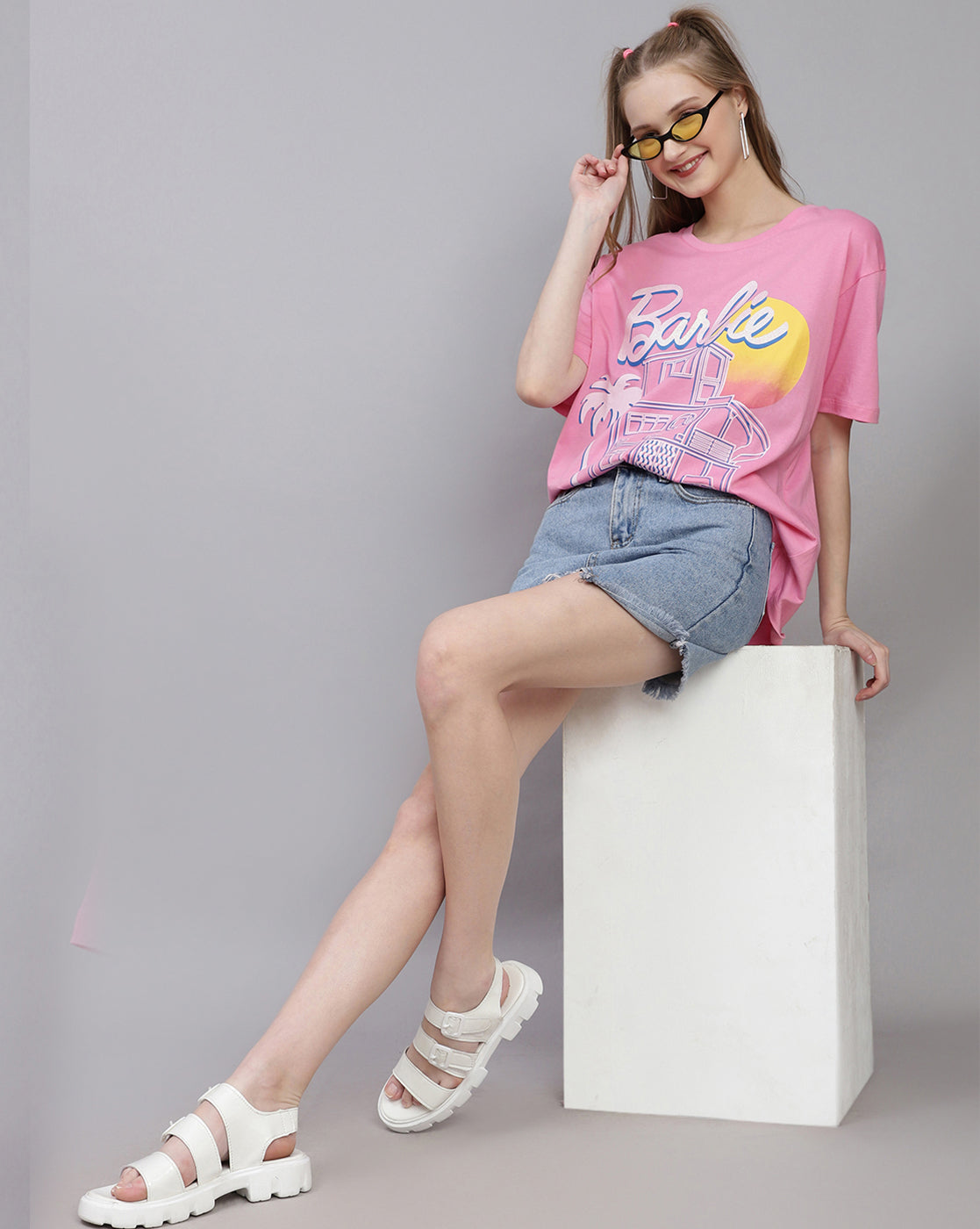 Barbie Printed Oversized Tshirt For Women