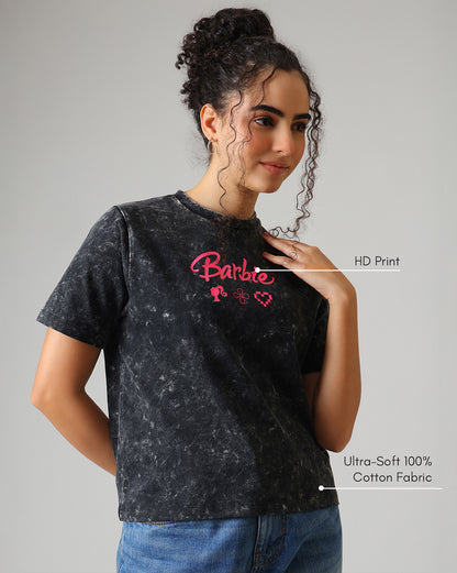 Barbie The Icon Acid Wash Regular Fit Tshirt