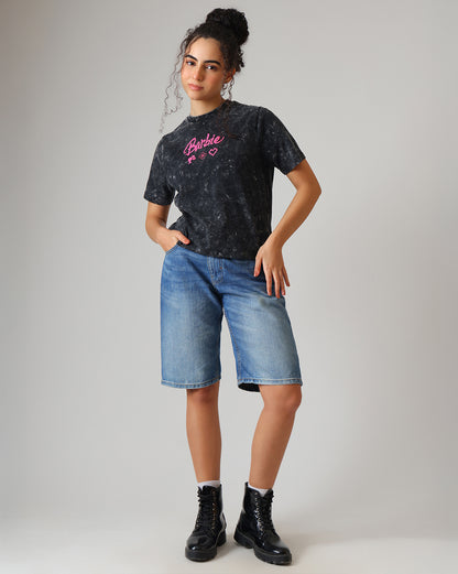 Barbie The Icon Acid Wash Regular Fit Tshirt