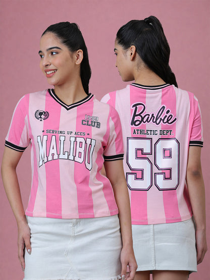 Barbie Regular Fit Varsity T-shirt  Women