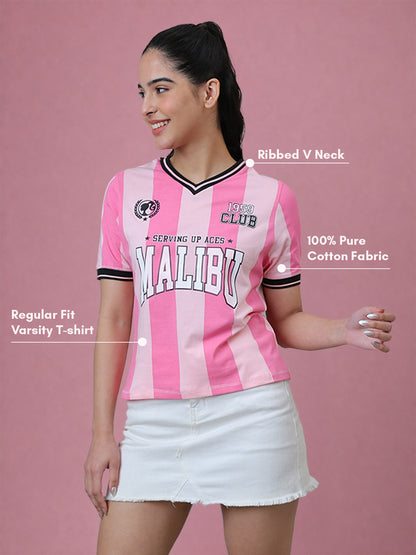 Barbie Regular Fit Varsity T-shirt  Women